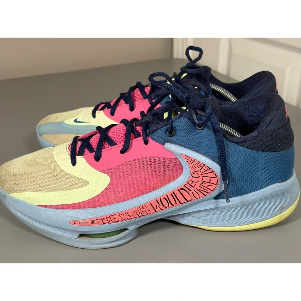 Mens 12 - Nike Zoom Freak 4 Basketball Shoes Unbelievable Blue Pink DO9680-400